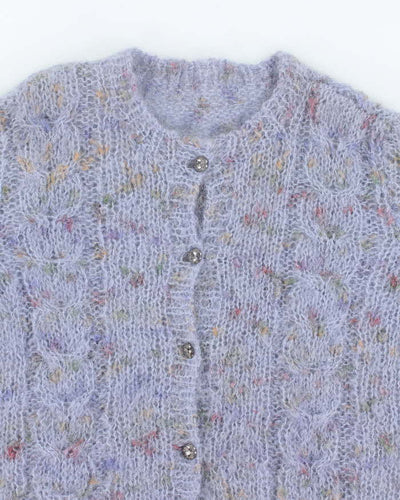 Vintage Handmade Mohair Blend Chunky Knit Cardigan - L