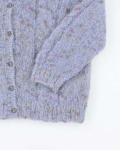 Vintage Handmade Mohair Blend Chunky Knit Cardigan - L