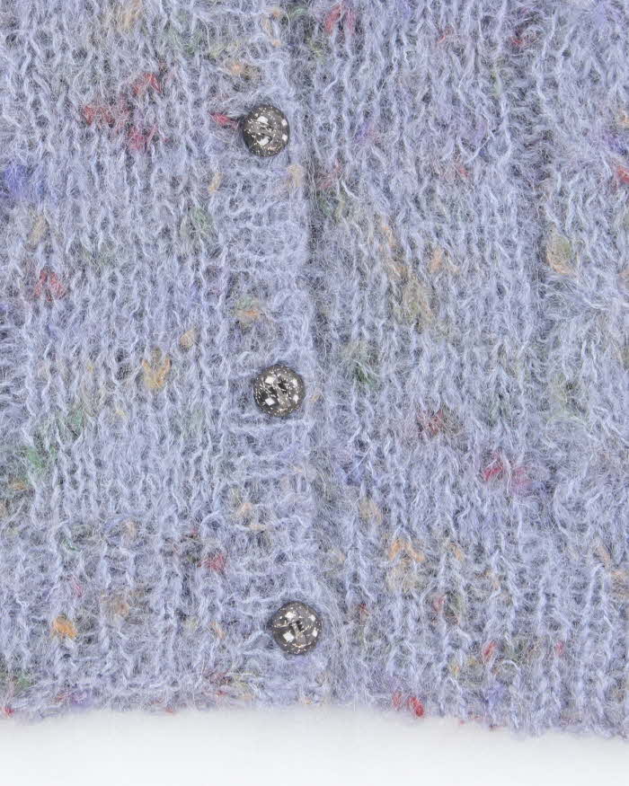 Vintage Handmade Mohair Blend Chunky Knit Cardigan - L
