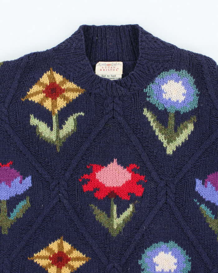 Vintage 90s Susan Bristol Wool Chunky Knit Jumper - L