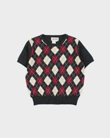 Vintage 90s Casual Wool Blend Short Sleeve Jumper - M