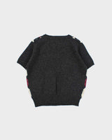 Vintage 90s Casual Wool Blend Short Sleeve Jumper - M