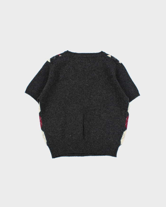 Vintage 90s Casual Wool Blend Short Sleeve Jumper - M