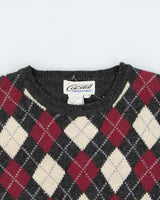 Vintage 90s Casual Wool Blend Short Sleeve Jumper - M