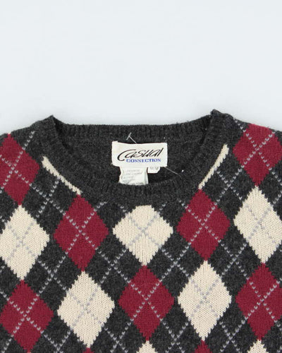 Vintage 90s Casual Wool Blend Short Sleeve Jumper - M