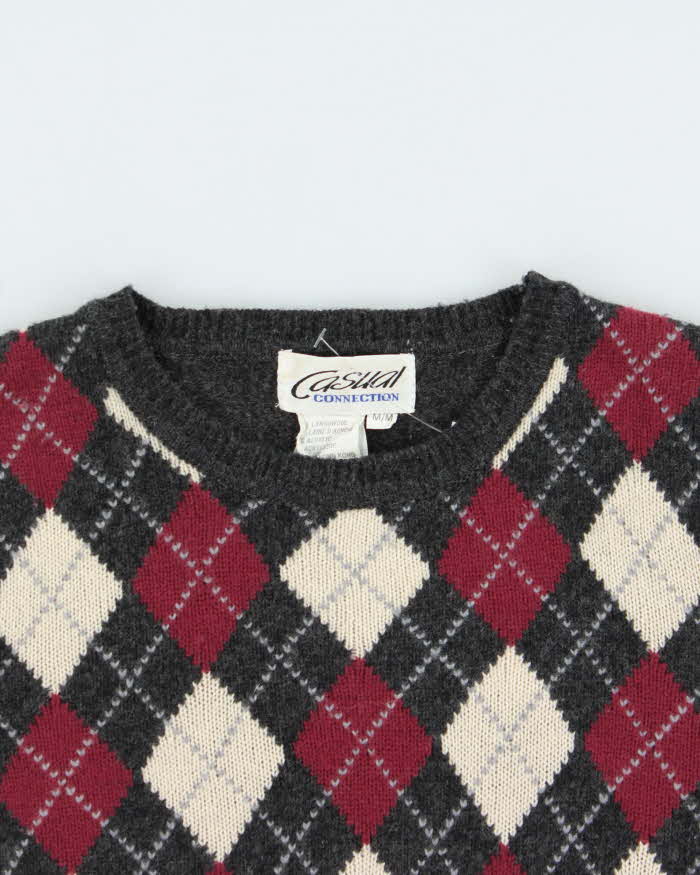 Vintage 90s Casual Wool Blend Short Sleeve Jumper - M