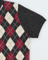 Vintage 90s Casual Wool Blend Short Sleeve Jumper - M