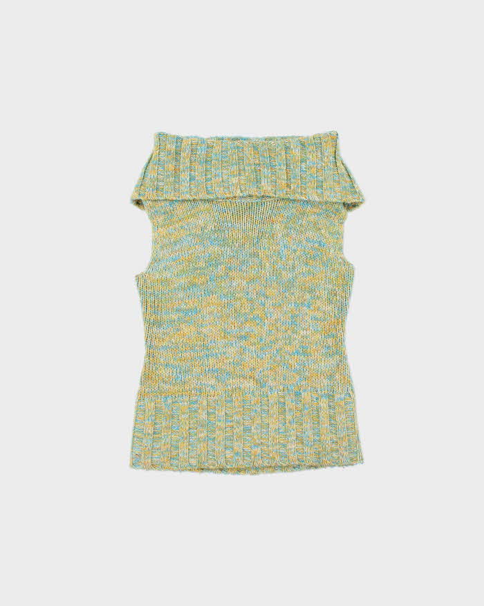 Vintage 90s 00s Chunky Roll Neck Sleeveless Jumper - S