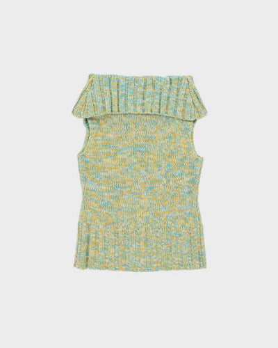 Vintage 90s 00s Chunky Roll Neck Sleeveless Jumper - S