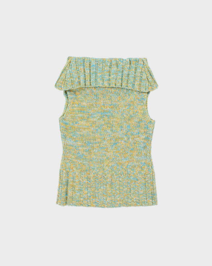 Vintage 90s 00s Chunky Roll Neck Sleeveless Jumper - S