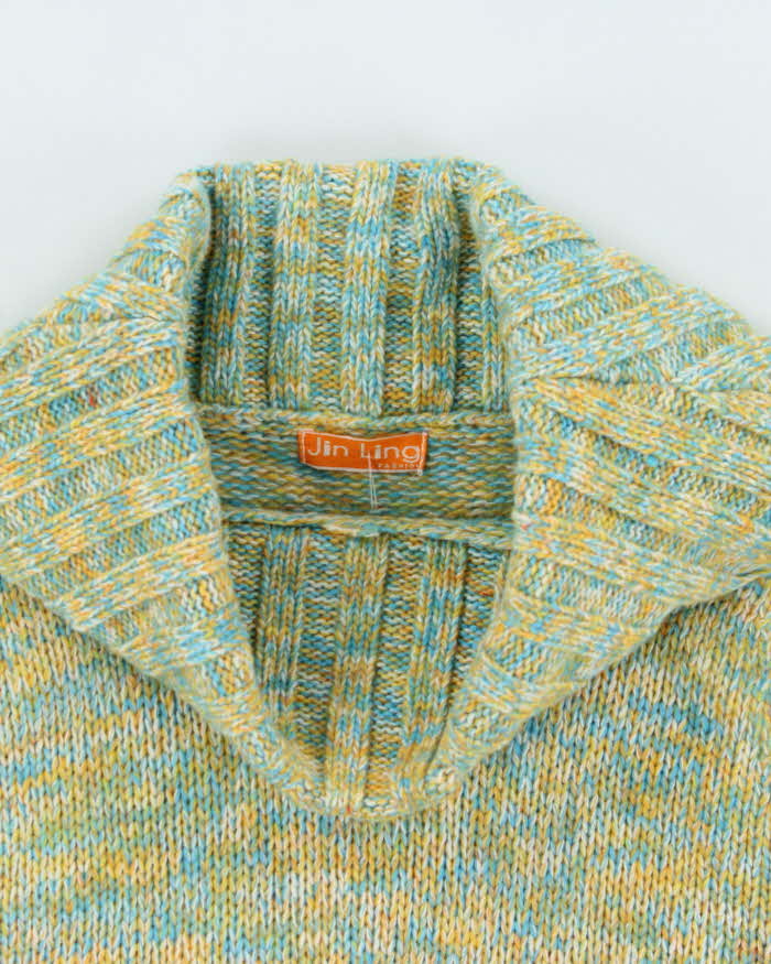 Vintage 90s 00s Chunky Roll Neck Sleeveless Jumper - S