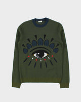 Vintage Kenzo Embroidered Wool Neck Jumper - XS
