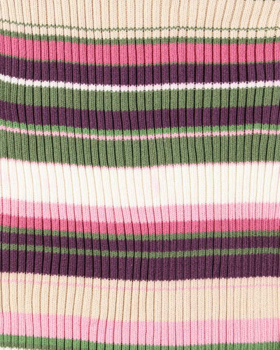 Vintage Y2k 00s Reitmans Stripe Knit Zip Neck Jumper - M