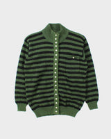 Vintage 00s Birds Stripe Wool Blend Cardigan - M