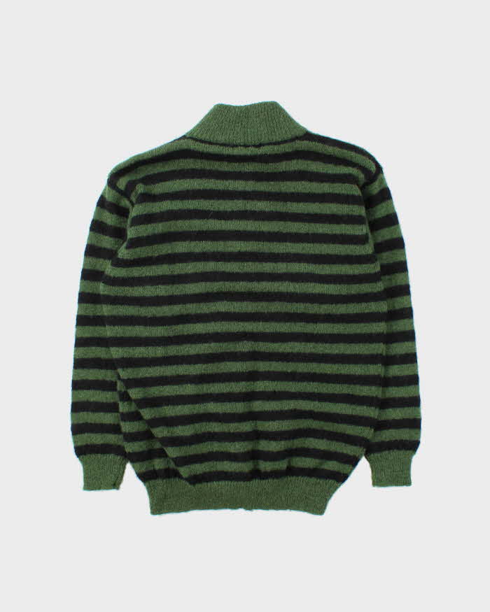 Vintage 00s Birds Stripe Wool Blend Cardigan - M