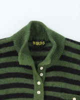 Vintage 00s Birds Stripe Wool Blend Cardigan - M