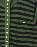 Vintage 00s Birds Stripe Wool Blend Cardigan - M