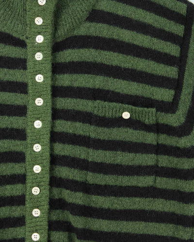 Vintage 00s Birds Stripe Wool Blend Cardigan - M