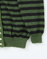 Vintage 00s Birds Stripe Wool Blend Cardigan - M