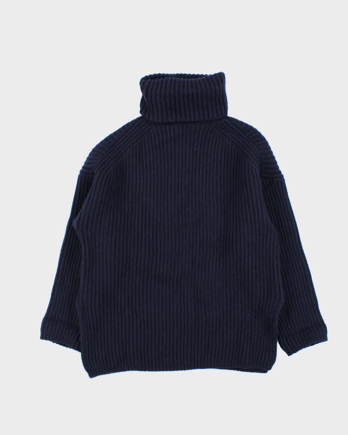 AW 18 Acne Studios Navy Oversized Ribbed Wool Roll Neck - XS
