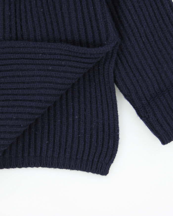 AW 18 Acne Studios Navy Oversized Ribbed Wool Roll Neck - XS