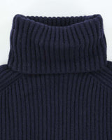 AW 18 Acne Studios Navy Oversized Ribbed Wool Roll Neck - XS
