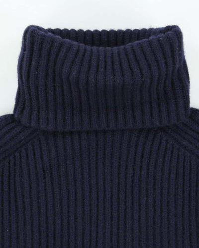 AW 18 Acne Studios Navy Oversized Ribbed Wool Roll Neck - XS