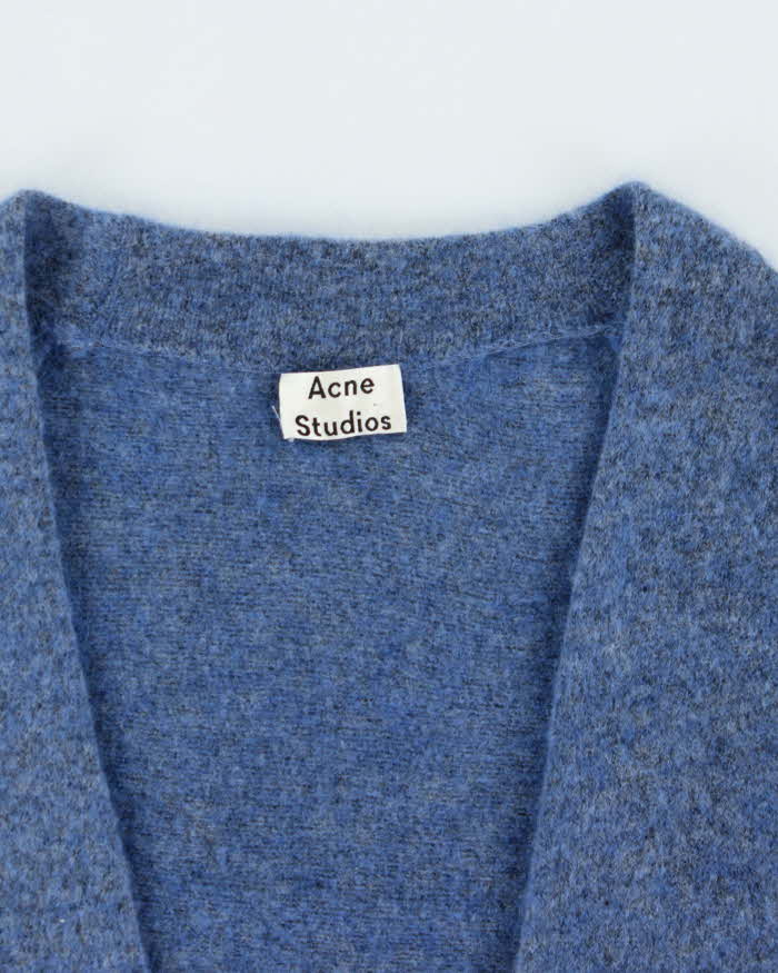Acne Mohair &amp; Wool Oversized Blue Cardigan - XS