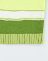Vintage 00s Bossini Stripe Button Neck Jumper - M