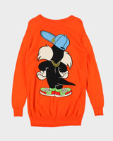 MOSCHINO Couture Milano Sylvester The Cat Looney Tunes Virgin Wool Women's long Knit Jumper - S