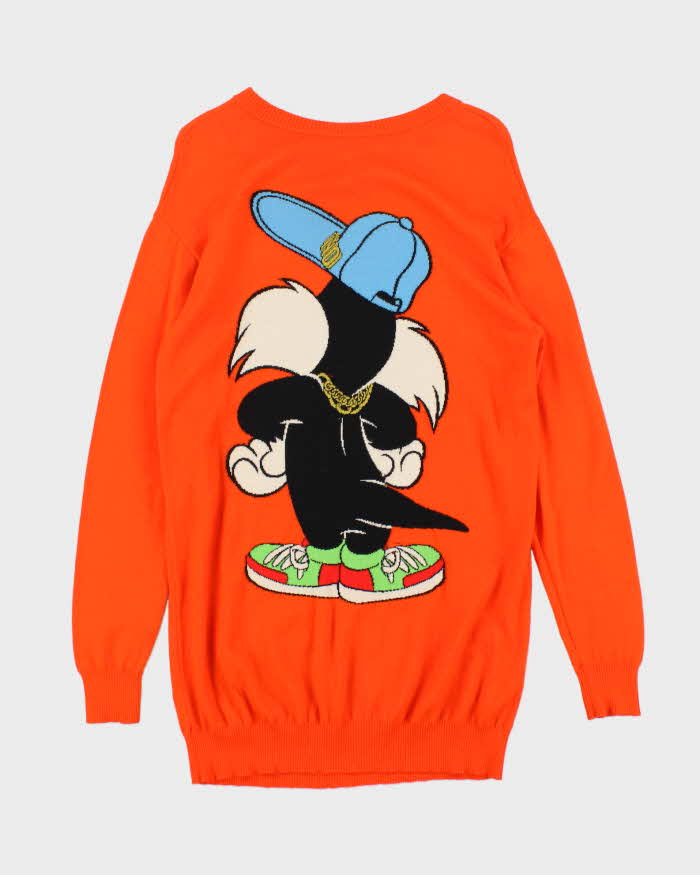 MOSCHINO Couture Milano Sylvester The Cat Looney Tunes Virgin Wool Women's long Knit Jumper - S