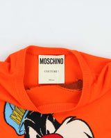 MOSCHINO Couture Milano Sylvester The Cat Looney Tunes Virgin Wool Women's long Knit Jumper - S