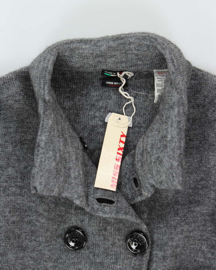 Deadstock Miss Sixty Wool & Mohair Blend Double Breasted Cardigan - XS