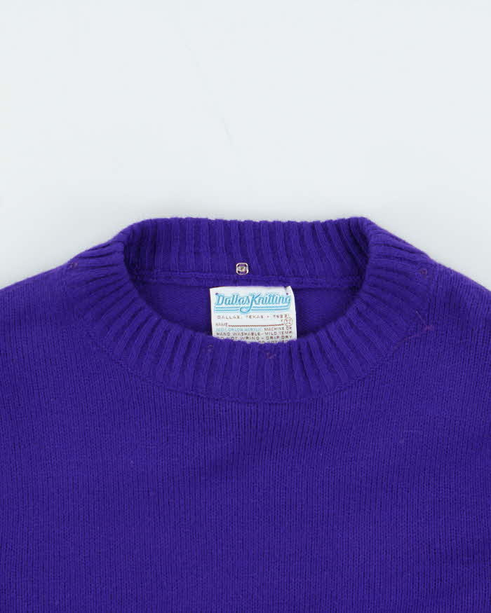 Vintage Dallas Knitting Varsity Knit Jumper - XS