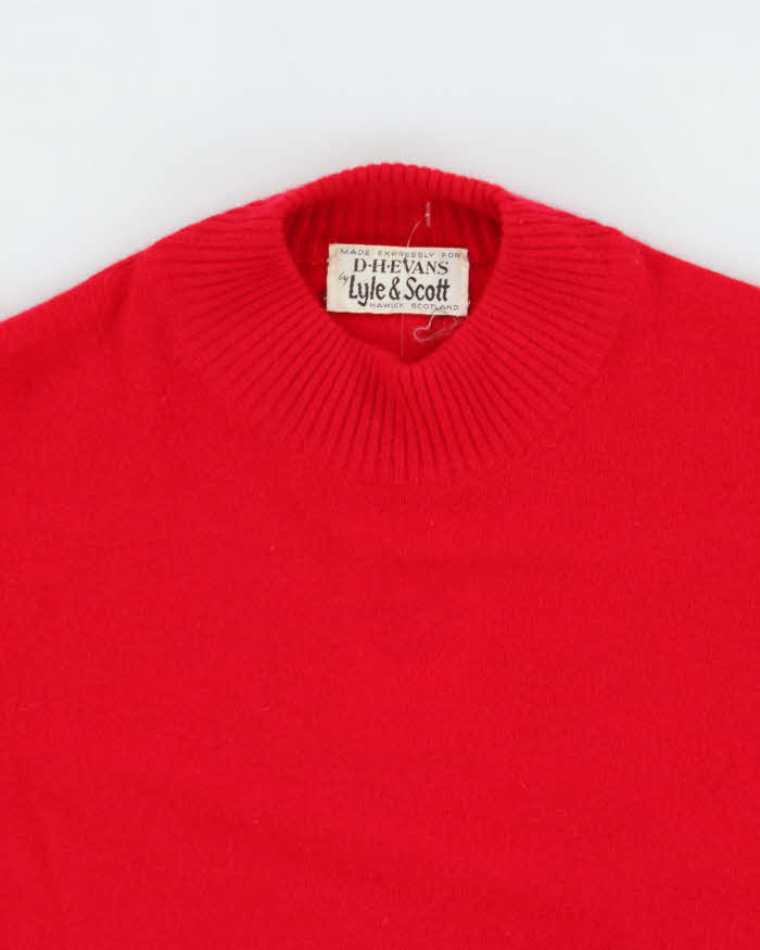 Vintage 70s Lyle &amp; Scott Cashmere High Neck Jumper - M