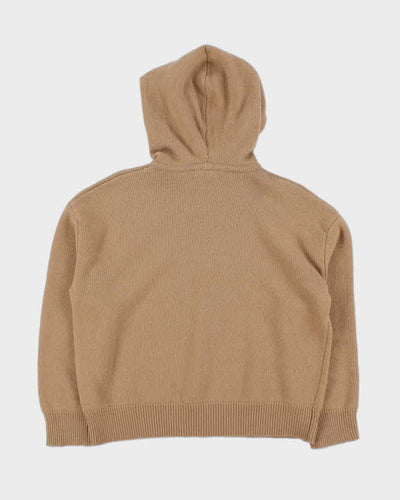 Weekend MaxMara Women's Pure Wool Tan Oversized Pullover Hooded Knit - S