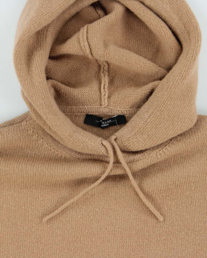 Weekend MaxMara Women's Pure Wool Tan Oversized Pullover Hooded Knit - S