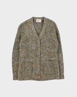 Vintage 1990s Women's Cheung Kee Chunky Speckle Knit Cardigan - L