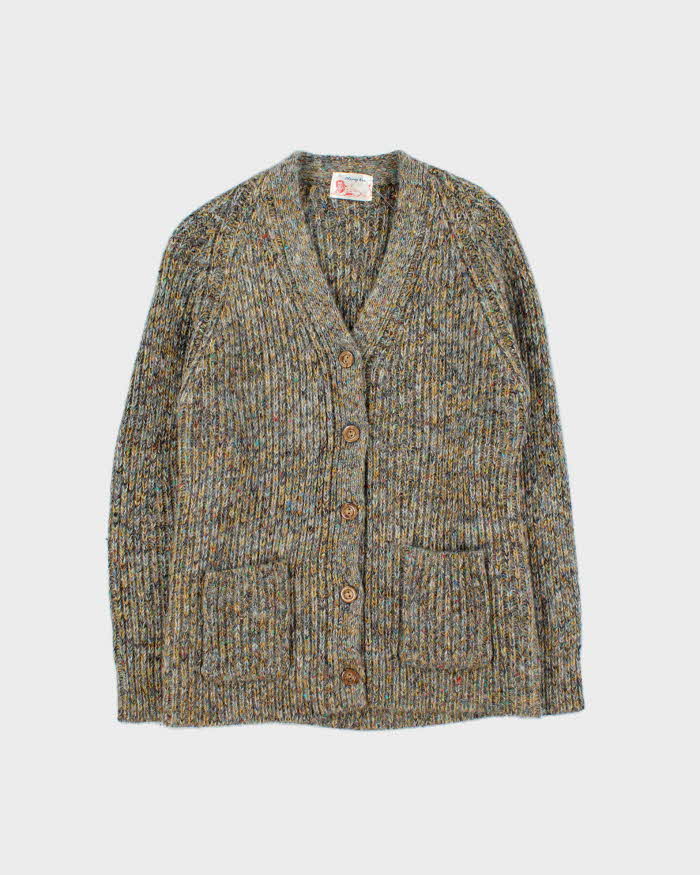 Vintage 1990s Women's Cheung Kee Chunky Speckle Knit Cardigan - L