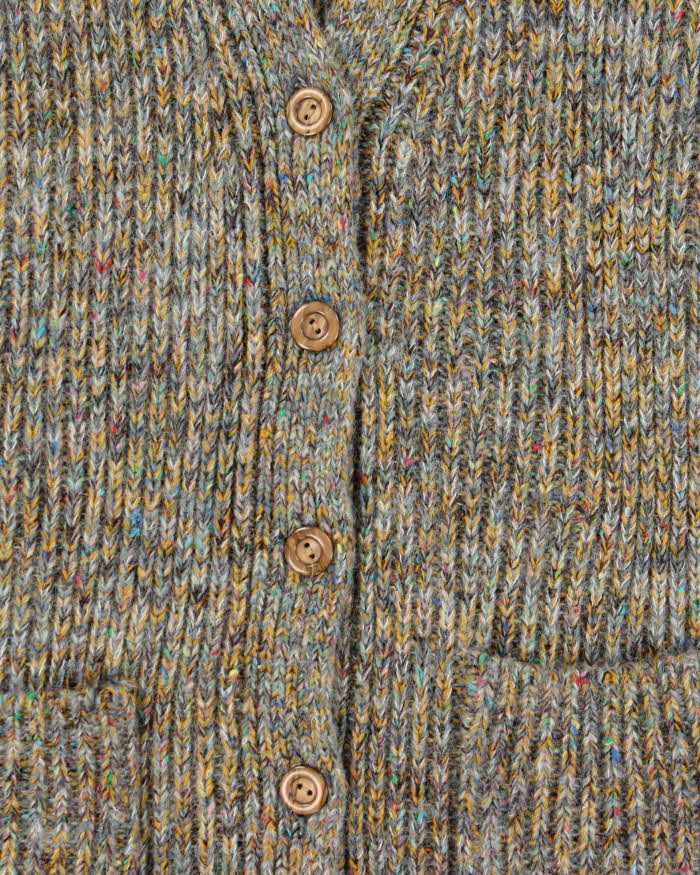 Vintage 1990s Women's Cheung Kee Chunky Speckle Knit Cardigan - L