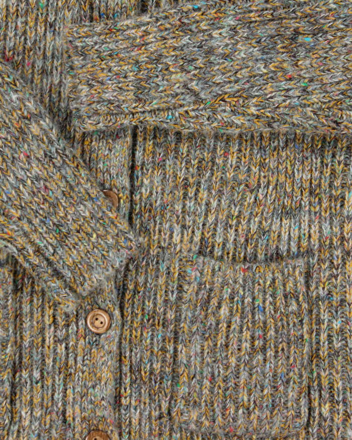 Vintage 1990s Women's Cheung Kee Chunky Speckle Knit Cardigan - L