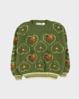 Vintage 1990s Women's Mohair Embroidered Chunky Oversized Crewneck Knit - L