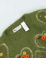 Vintage 1990s Women's Mohair Embroidered Chunky Oversized Crewneck Knit - L