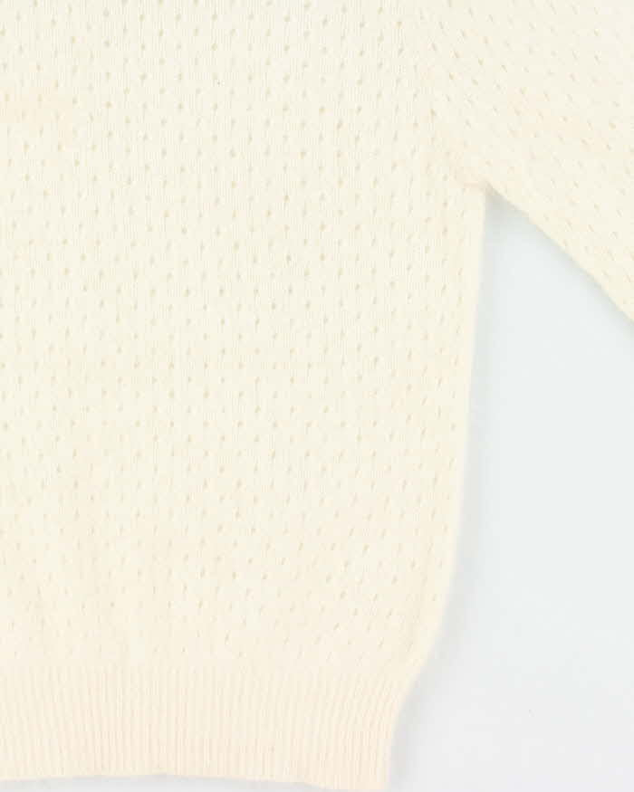 Vintage 1980s Women's Maggie By Jana Angora Lambswool Blend Pearl Detail Knit Sweater - L