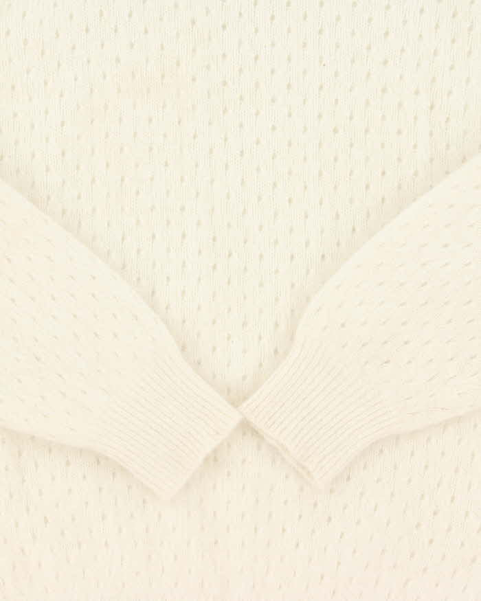 Vintage 1980s Women's Maggie By Jana Angora Lambswool Blend Pearl Detail Knit Sweater - L