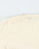 Vintage 1980s Women's Maggie By Jana Angora Lambswool Blend Pearl Detail Knit Sweater - L