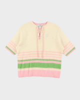 Vintage 60s Jantzen Mohair &amp; Wool Blend Lace-up Jumper - L
