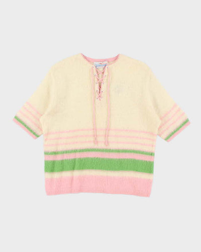 Vintage 60s Jantzen Mohair & Wool Blend Lace-up Jumper - L