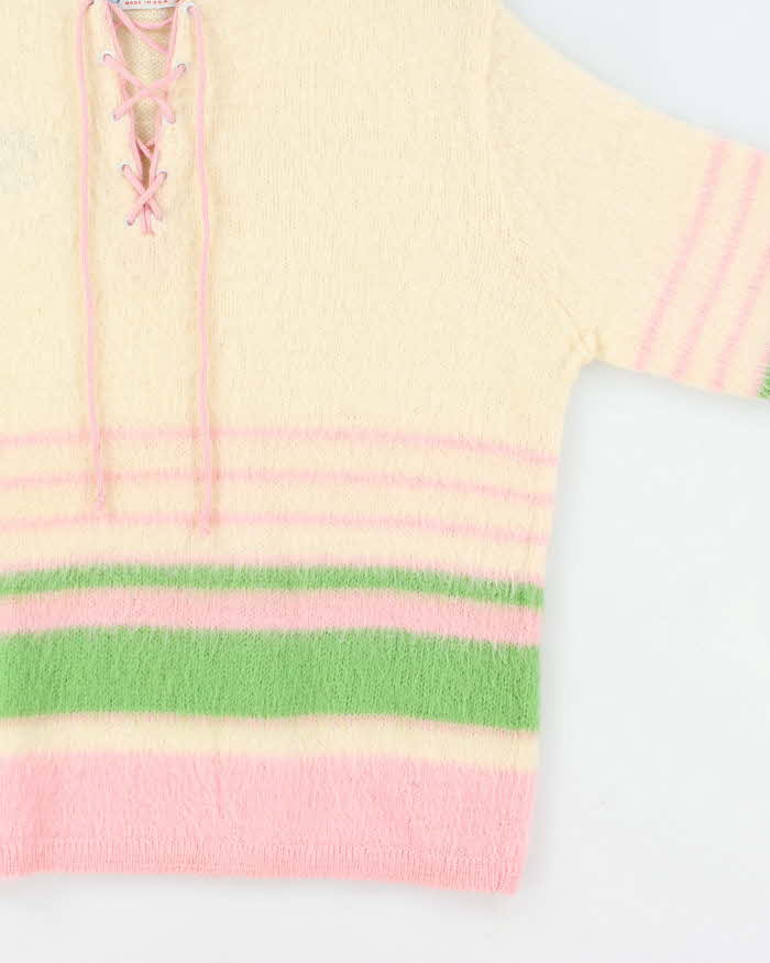 Vintage 60s Jantzen Mohair &amp; Wool Blend Lace-up Jumper - L