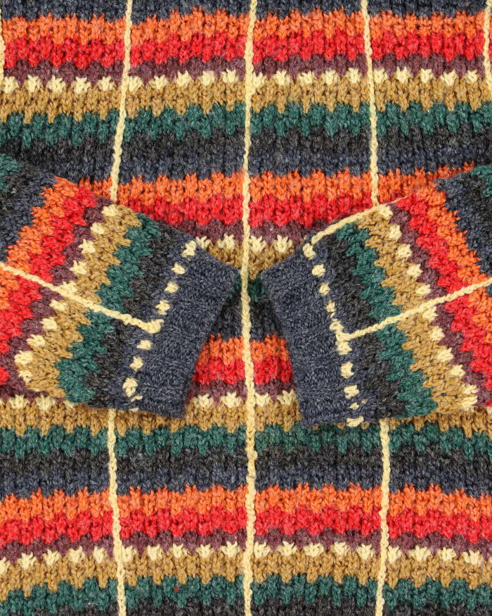 Vintage 1990s Women's Dadadi Italy Wool Patterned Roll-Neck Knit Jumper - M